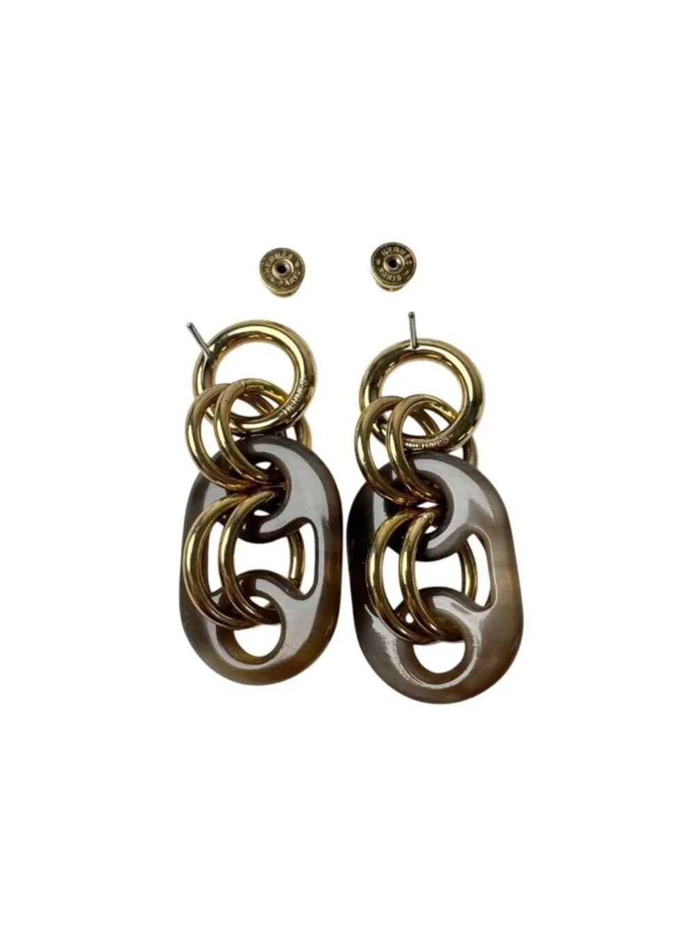 Hermes Earrings PM Buffalo Horn